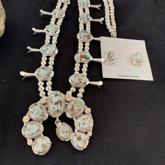 Dry Creek Turquoise Sterling Squash Necklace - Picture 7 of 12